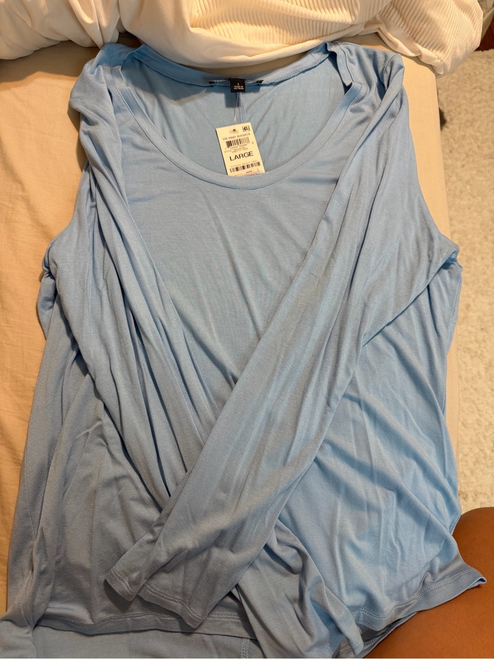Light Blue Long Sleeve Women's Top - Classic Crewneck